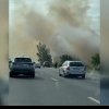 Circulaţia a fost oprită pe autostrada A2 Bucureşti-Constanţa şi pe calea ferată, din cauza unui incendiu de vegetaţie
