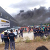 Update. Foto cu incendiul din Argeș, de la fabrica „Martur”. Care a fost cauza