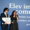 Denis Măluțan, pe podium la Gala Elevului Reprezentant, alături de Alexandra Gherasim și Alin Ștefan Saicu, reprezentanți ai Consiliului Județean al Elevilor BN