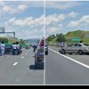 FOTO: Accident rutier pe Autostrada A1 Sebeș – Orăștie, în zona Pianu. Două mașini s-au oprit în parapete