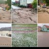 VIDEO: Inundații în comuna Șpring, după o ploaie torențială cu grindină. Apele au inundat mai multe gospodării și străzi