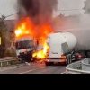 VIDEO | Accident urmat de incendiu în Bihor. Impact între o cisternă și un camion