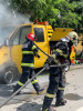 O autoutilitară a ars pe strada Armoniei din Arad