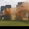 Acte de vandalism la monumentul Stonehenge! Doi activisti au murdarit pietrele cu vopsea portocalie (GALERIE FOTO)