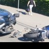 Accident pe strada Unirii din Cluj-Napoca: O mașină și o motocicletă s-au ciocnit - FOTO