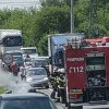 Cluj: O mașină a luat foc la ieșirea din Gilău. Intervin pompierii! - FOTO
