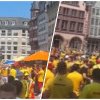 ,,Invazia galbenă”, a început deja în Germania! Ziarist clujean, printre miile de români de pe străzile din Frankfurt, înainte de meciul cu Slovacia - VIDE