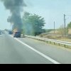 O mașină a luat foc azi-noapte pe Autostrada A 3, pe sensul Turda-Gilău-FOTO