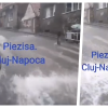 Ploaia a făcut ravagii în Cluj! Canalele s-au transformat în arteziene pe strada Piezișa - VIDEO