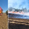 Incendiu puternic la Coroiești, unde 12 ha de grâu au fost mistuite de flăcări! Focul risca să se extindă la alte 40 ha de grâu și 50 ha de pădure (FOTO)