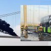 Probleme pe podul de la Brăila, după ce un autocar a ars ca o TORȚĂ. Ce trebuie să facă șoferii? - (VIDEO)