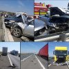 Două accidente în același loc pe autostrada A1, în Timiș, în mai puțin de jumătate de oră (foto)