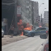 VIDEO Incendiu de proporții în Capitală: o mașină a luat foc