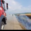 INCENDIU izbucnit la un lan de grâu, în comuna Sântimbru. Pompierii intervin cu două autospeciale