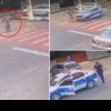 VIDEO. Bărbat spulberat de o mașină de poliție chiar pe trecerea de pietoni