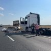 O autoutilitară și un cap tractor au fost implicate într-un accident pe autostrada Arad-Timișoara