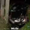 ACCIDENT în Bunești. O mașină a ieșit în decor, șoferul a primit îngrijiri medicale – FOTO
