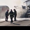 Braila: Pericol de explozie pe DN 2B, la Baldovinesti, dupa ce o cisterna plina cu propan s-a ciocnit violent cu un alt autocamion (FOTO+VIDEO)