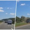 Clipe de groază pentru un șofer de TIR! Cauciucul i-a explodat în mers, pe drumul care leagă Clujul de Oradea - VIDEO