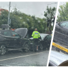 Două autoturisme de lux implicate într-un accident pe Calea Turzii, din Cluj-Napoca, în această seară. Un BMW și o Tesla au fost serios avariate- FOTO